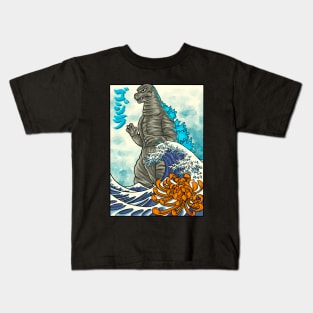 godzilla kanagawa Kids T-Shirt